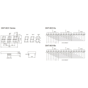 0,8 Zoll 3 Digit 7 Segmentanzeige (GNS-8031Ax-Bx)